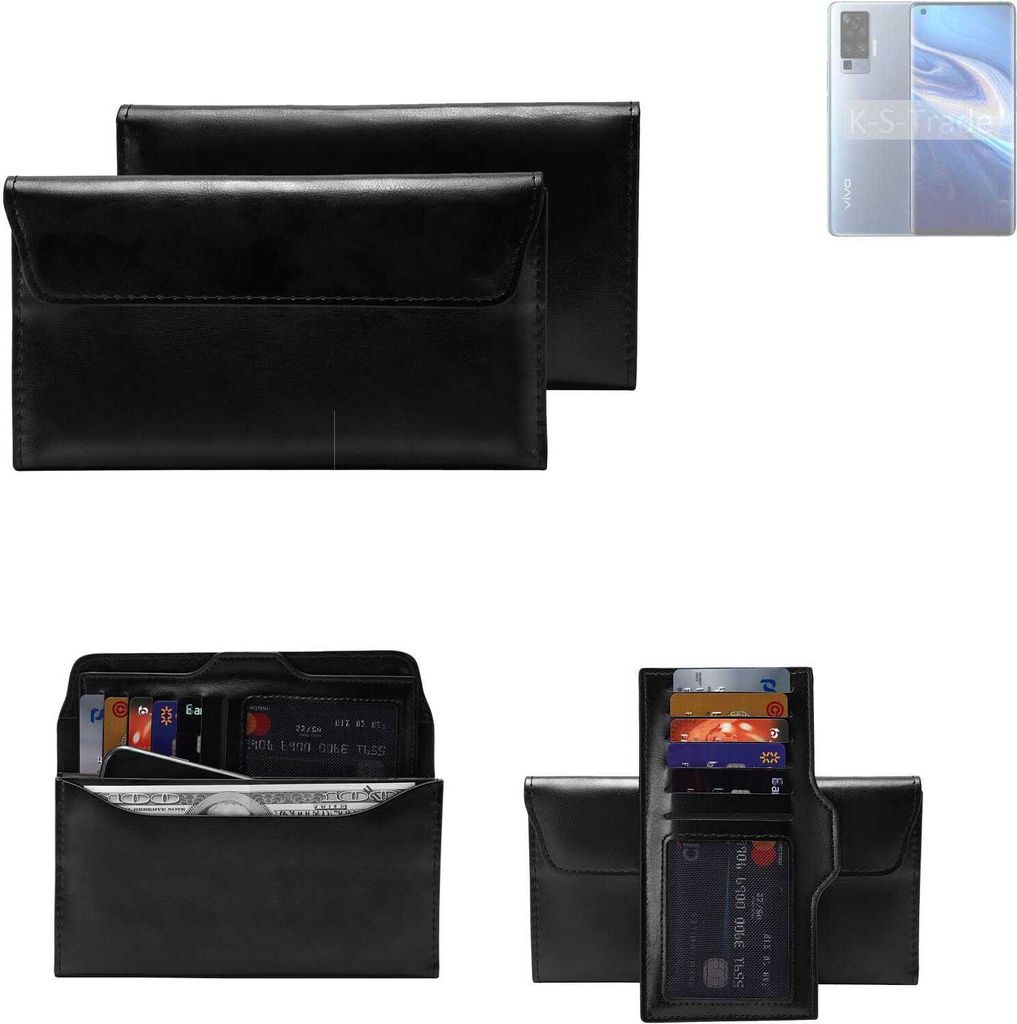 K-S-Trade Handy Hülle kompatibel mit Vivo X51 5G Schutz Hülle Tasche Schutz Case Handytasche Kunstleder schwarz, 1x