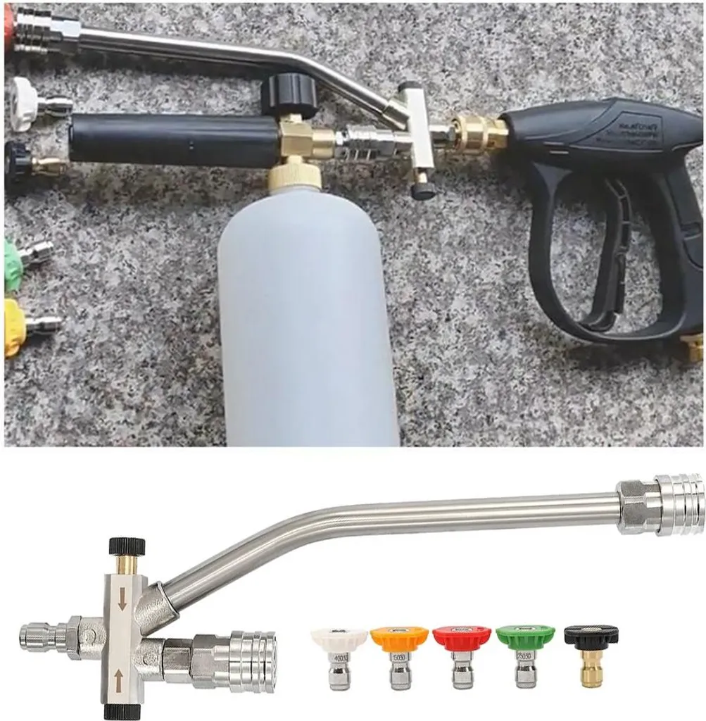 Embout double pour nettoyeur haute pression : lavage auto efficace