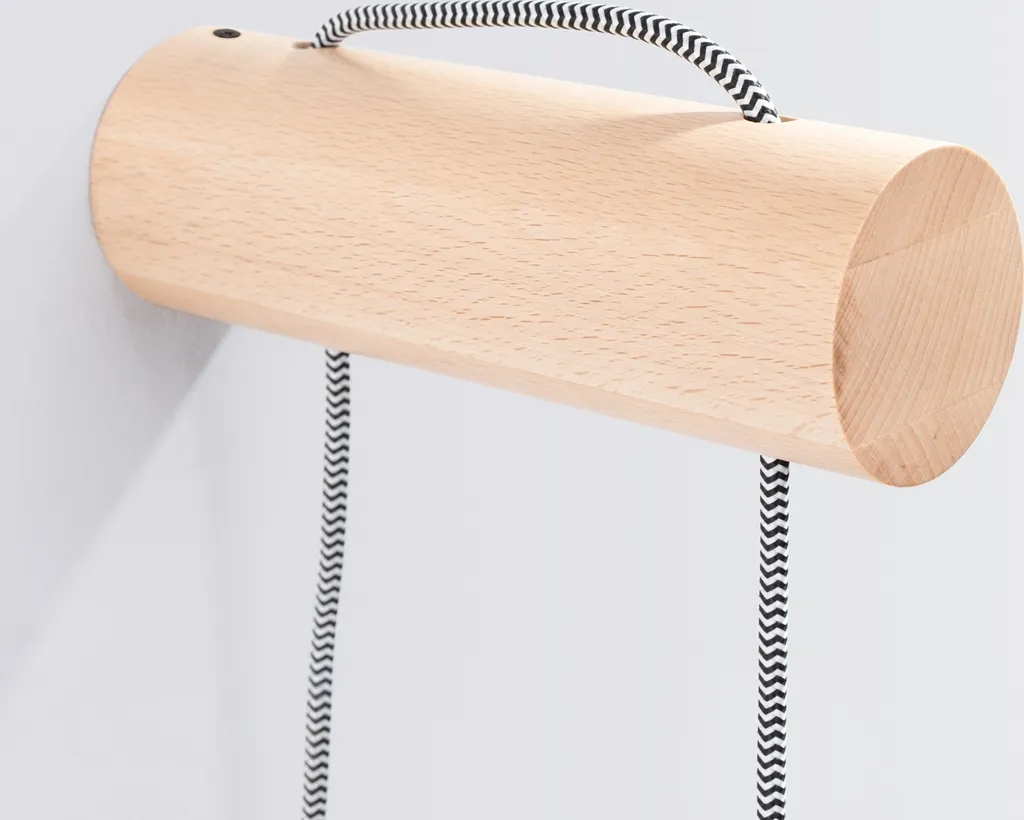 Applique NIMBI E27 Sollux: Design Minimal in Legno 55cm con Switch - 7