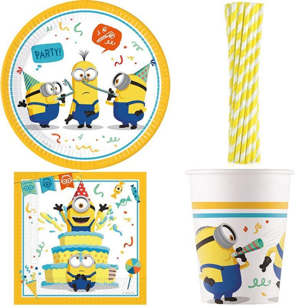 Partygeschirr Minions Partyset Kindergeburtstag Party Deko Produktbild 