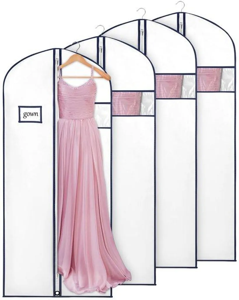 Housses de rangement pour robes et manteaux - 60x152 cm blanc