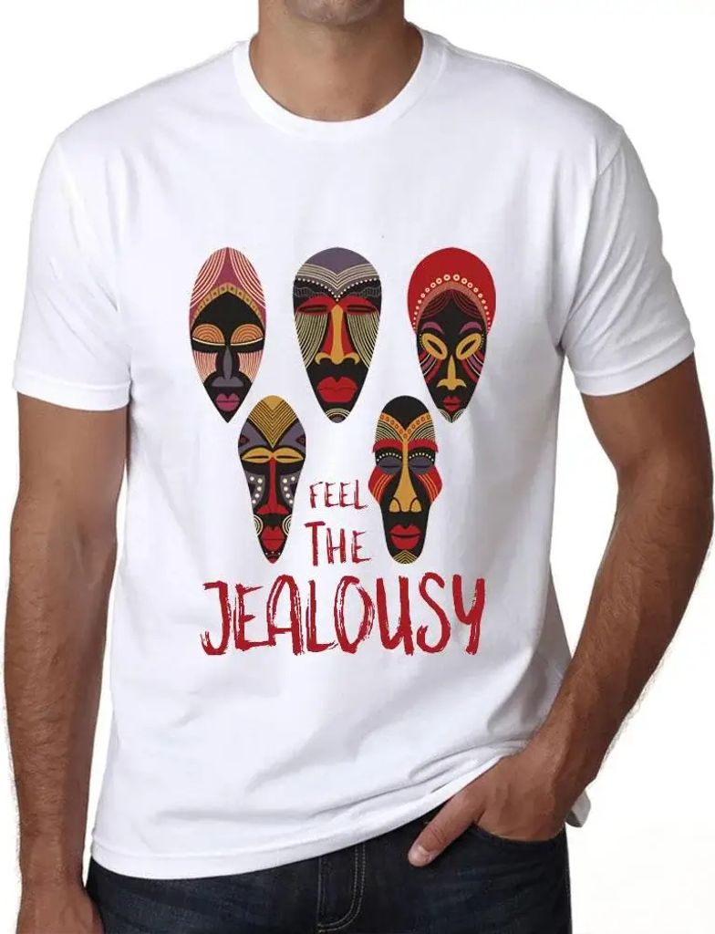 Herren Grafik T-Shirt Eingeborene spüren die Eifersucht – Native Feel The Jealousy – Öko-Verantwortlich Vintage Jahrgang Kurzarm Lustige Druck