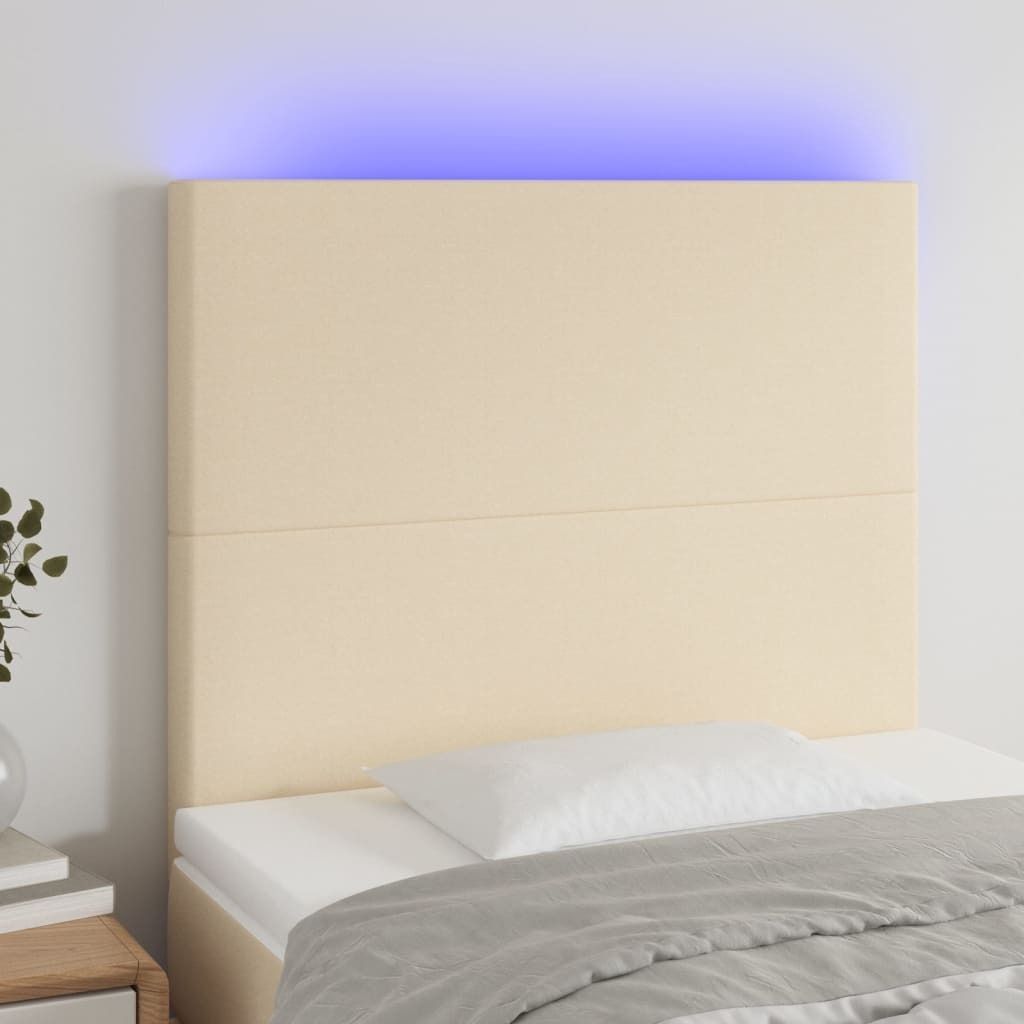 Maison Exclusive - LED Kopfteil Creme 100x5x118/128 cm Stoff