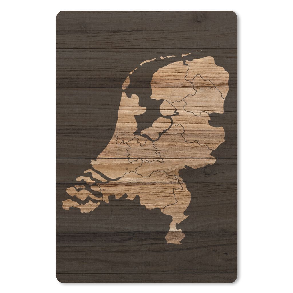 MuchoWow® Mauspad Mousepad Karte - Niederlande - Holz 40x60 Produktbild 