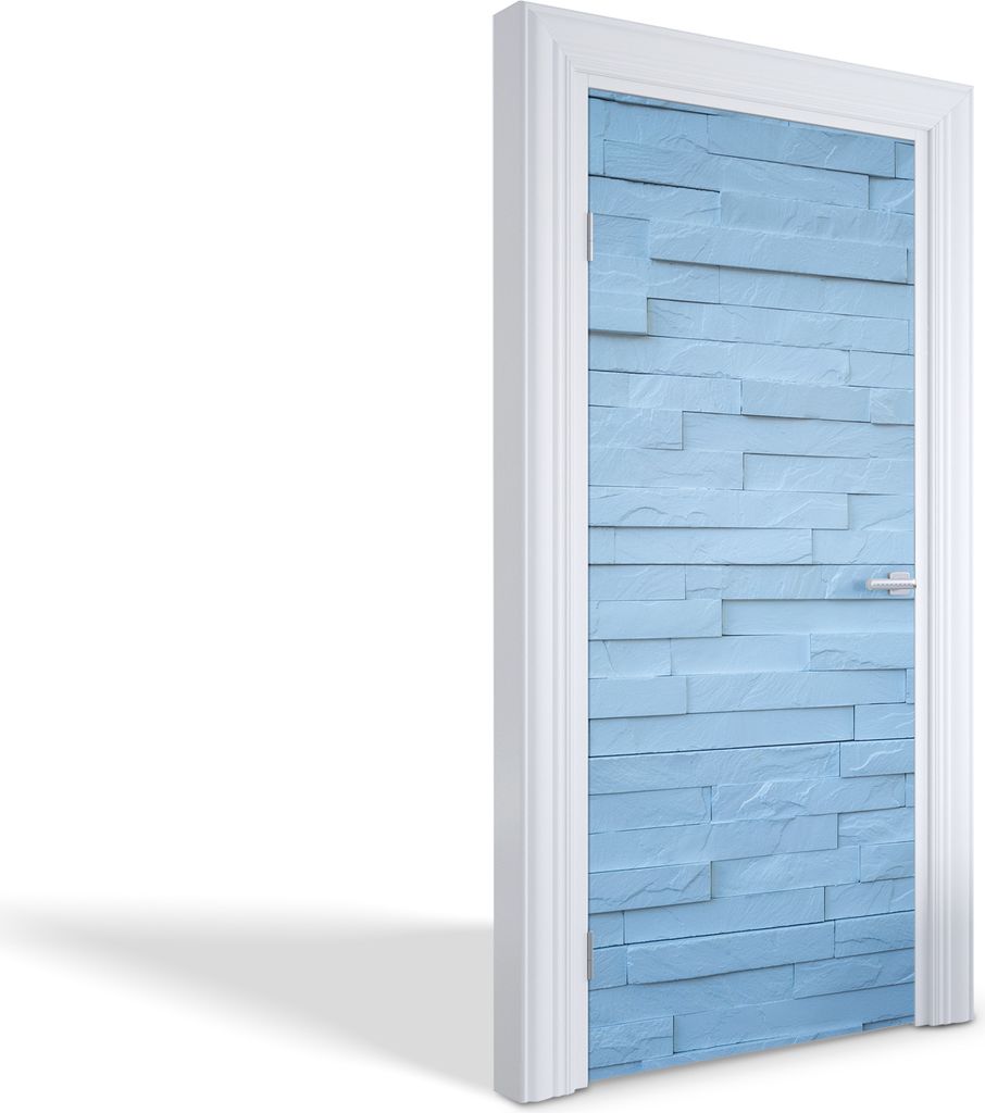 Innentür Folie Modern Selbstklebende Wandsticker Personalisiert - Blaue Wand - 95 x 205 cm