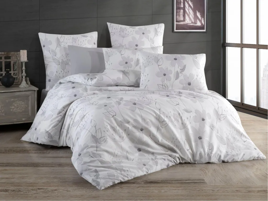 Lino crêpe francese 240x200, 70x90 Romance grigio