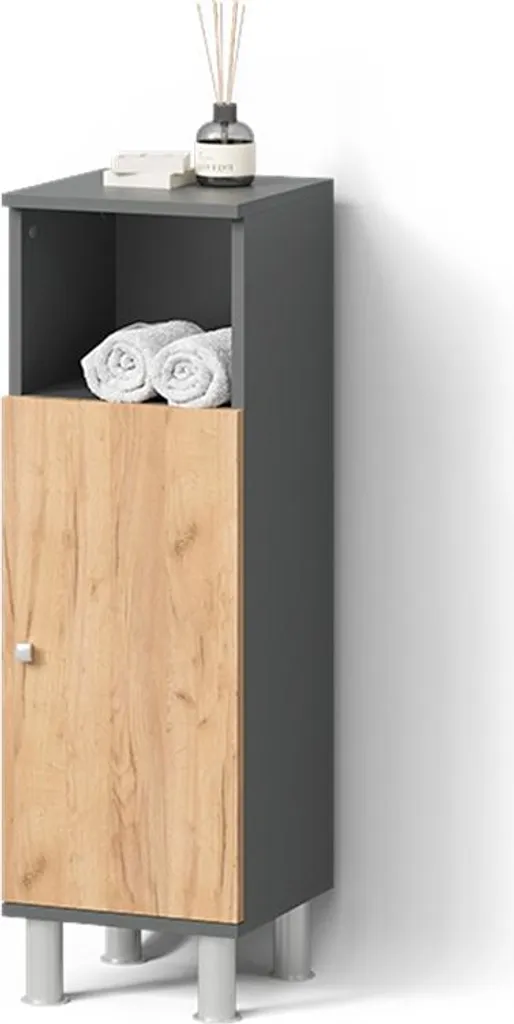 Livinity Fucino Armadio 30x95cm Salvaspazio Antracite Quercia