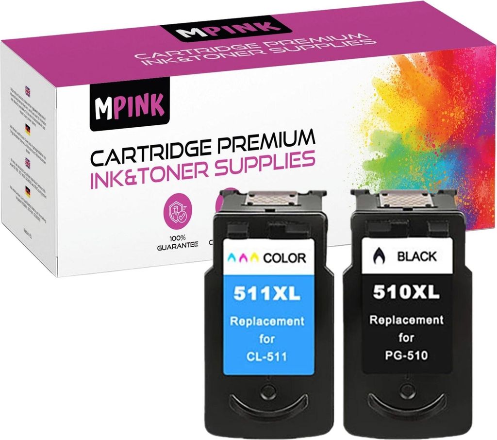 DE | 2x Tinte für Canon PG-510 CL-511 Schwarz+CMY Pixma MP230 270 480