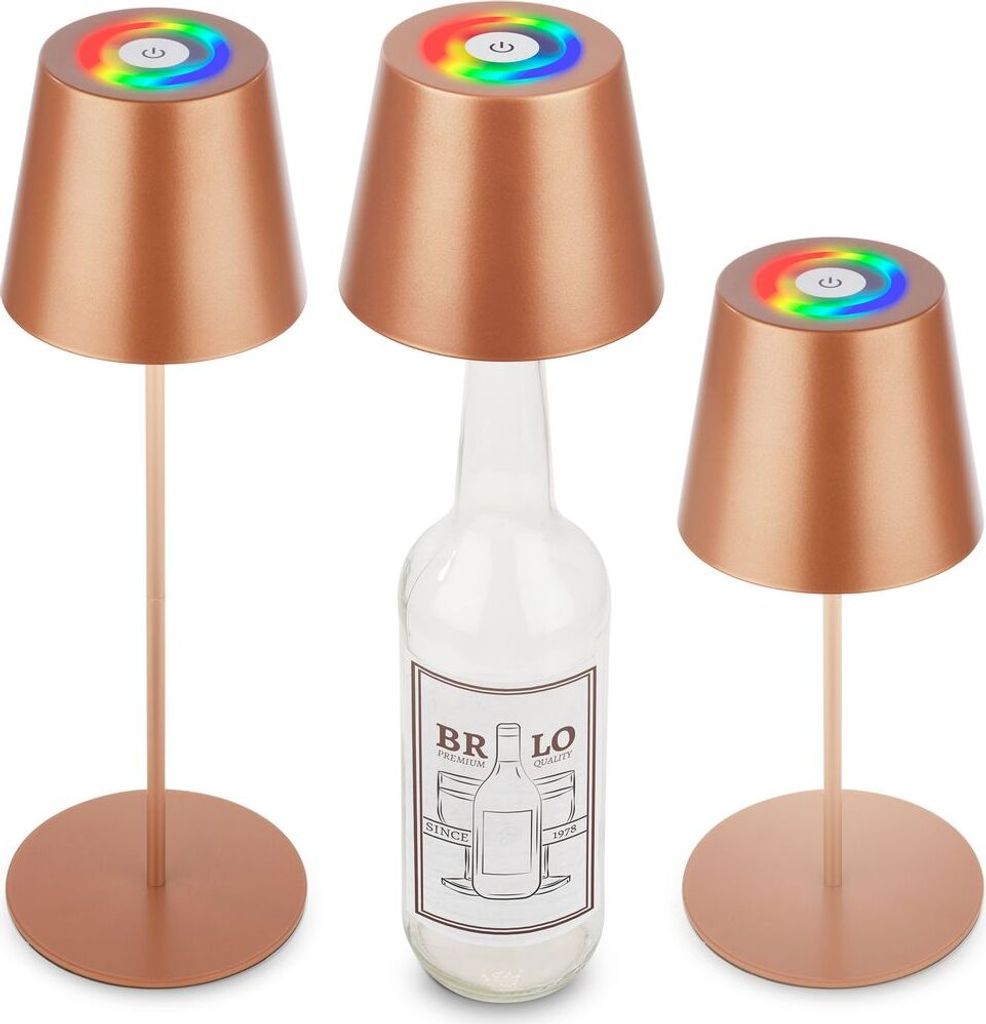3 in 1 LED Tischlampe Akku USB Aufladbar RGBW Kabellos Produktbild 
