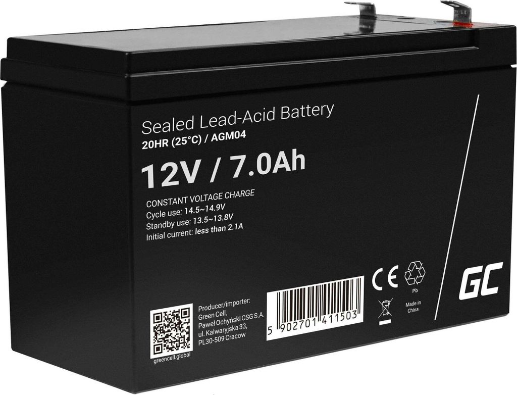 Green Cell AGM04 UPS battery Sealed Lead Acid (VRLA) 12 V 7 Obrázok produktu 