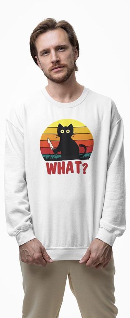 D&B Design Uni Pullover SWEB00006 What Weiß-Größe S