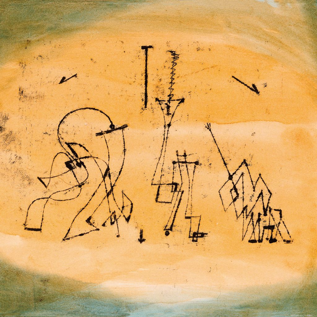 Paul Klee Kunstdruck Bild - Abstraktes Terzett, 1923 (70 x 70 cm)