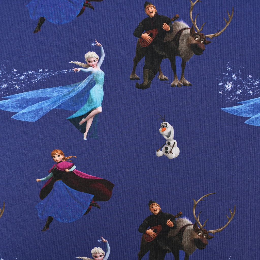 Jerseystoff Meterware Disney Frozen dunkelblau Digitaldruck 1,5m