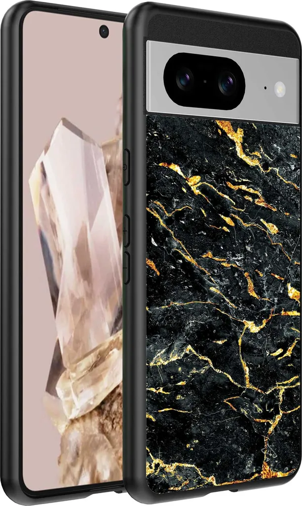 Google Pixel 8 Pro Case Marble Gold Black | Esclusiva Smartphonica