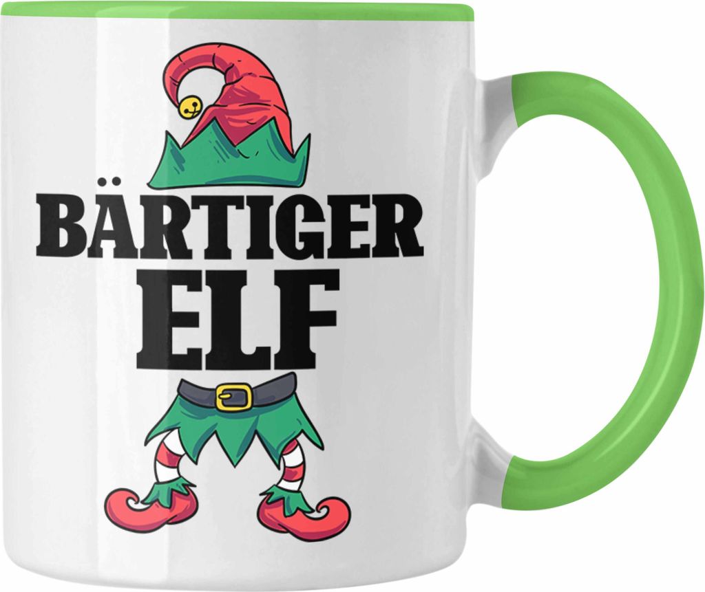 Trendation - Bart Tasse Geschenk Lustiger Spruch Bartträger Bärtiger Elf Geschenkidee Geburtstag (Grün)