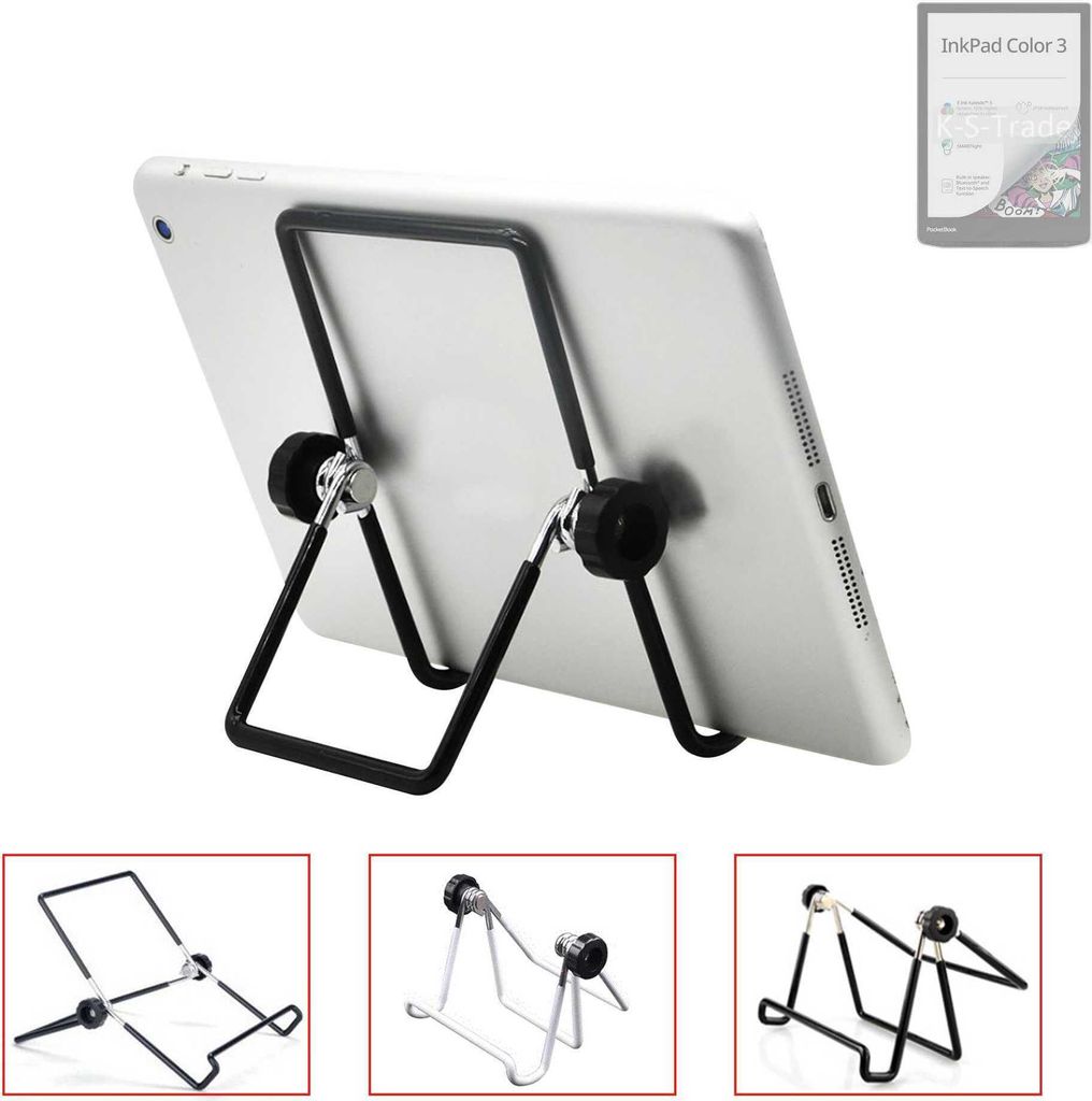 K-S-Trade Tablet-Ständer Tablet-Halterung Tablet-Aufsteller kompatibel mit PocketBook InkPad Color 3 faltbarer Tischständer Tablet Halterung