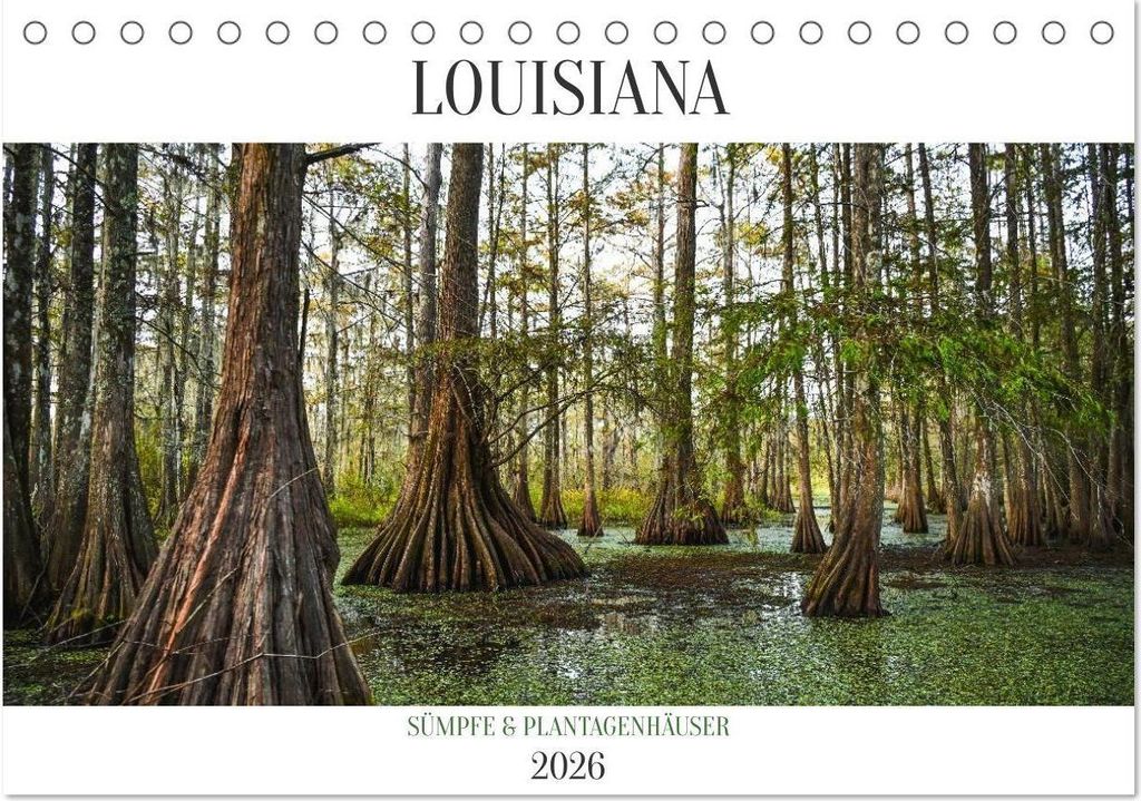 Louisiana - Sümpfe und Plantagenhäuser (Tischkalender 2026 DIN A5 quer), CALVENDO Monatskalender