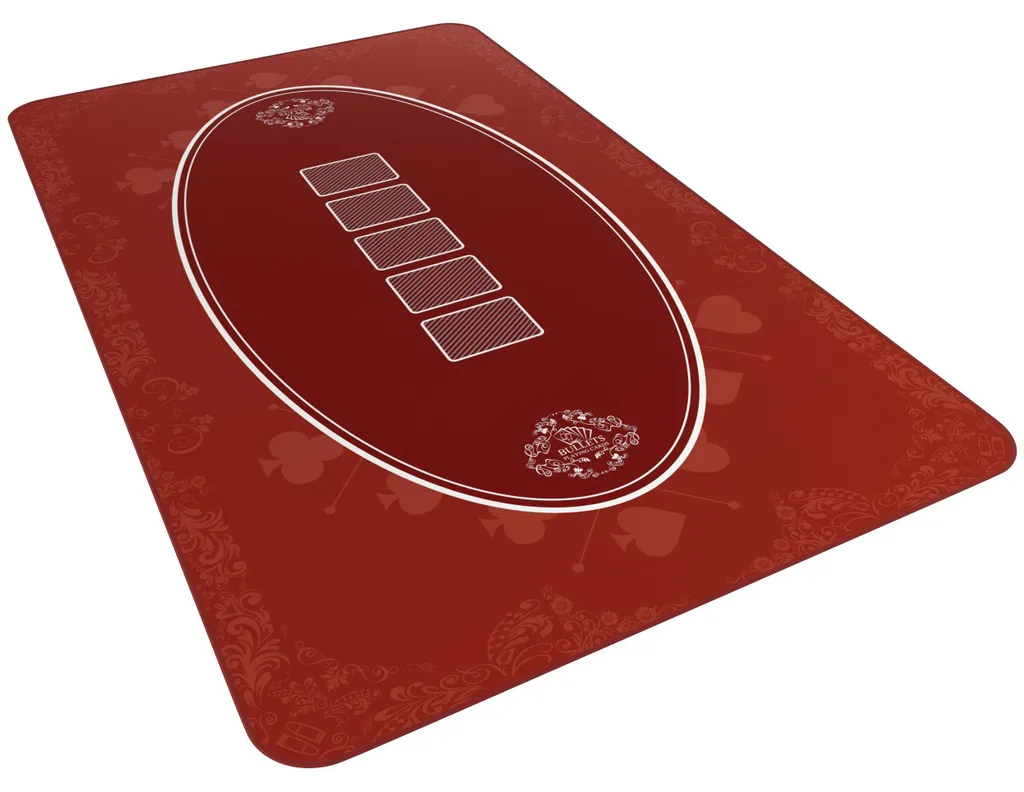 Tapis Poker Rouge 200x100 cm Antidérapant avec Motif Casino Chic