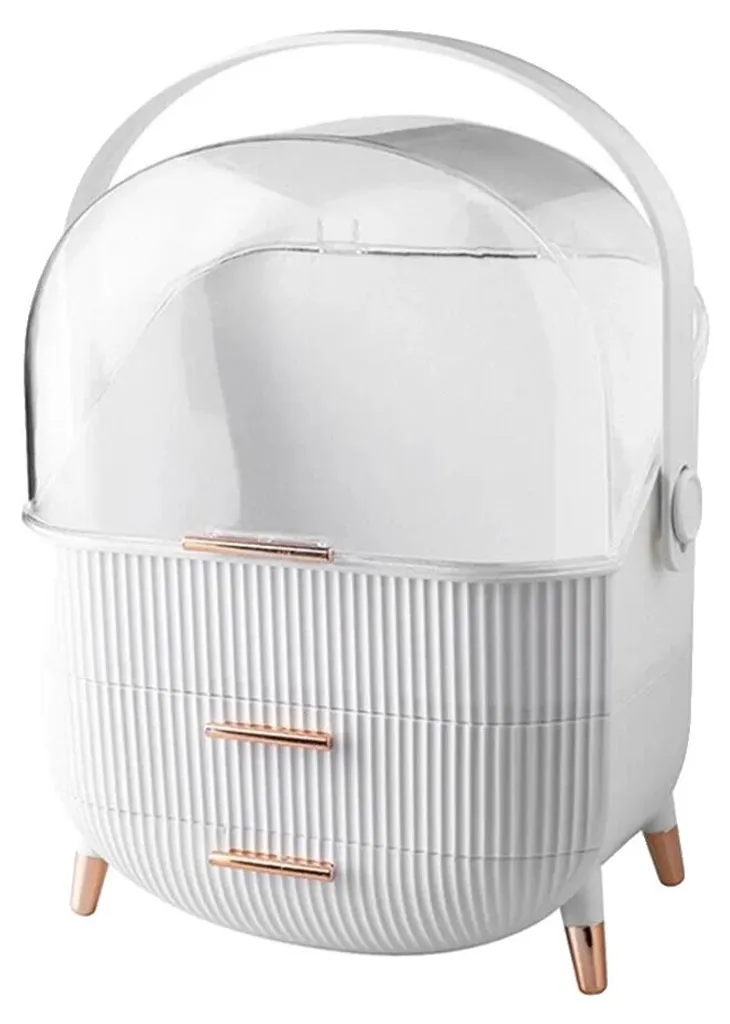 Coffret de maquillage blanc avec tiroirs de rangement pour coiffeuse