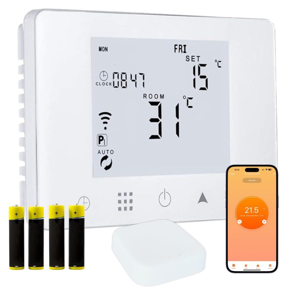 WLAN-Chronothermostat, batteriebetrieben, programmierbar, App Alexa, Box 503
