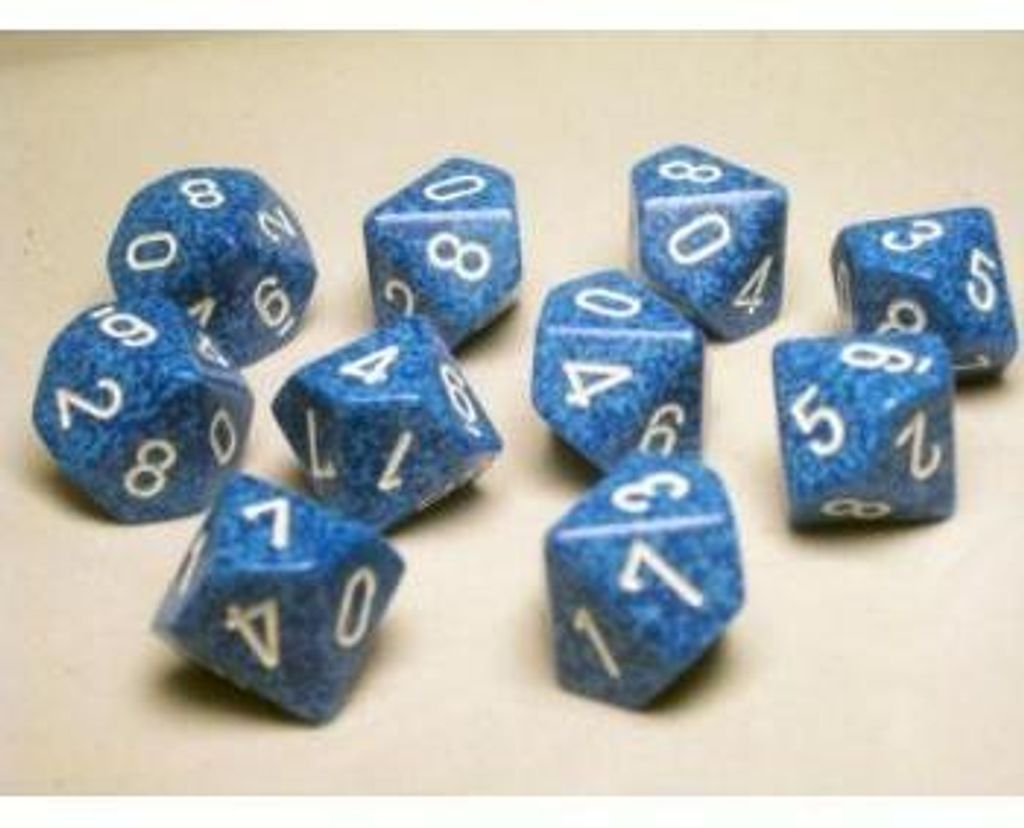 Chessex Speckled Polyhedral Ten d10 Set - Water