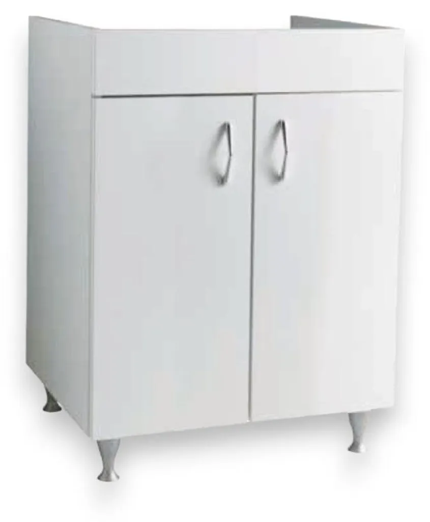 Meuble bas sous vasque universel L60 cm, rangement salle de bains bois