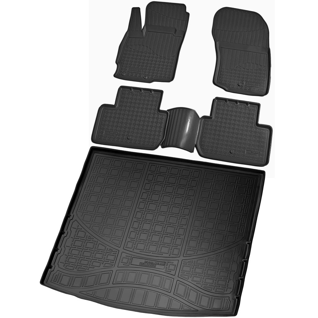 Fußmatten & Kofferraumwanne Set passend für Mitsubishi Outlander III, hoher Boden | BJ ab 2012>