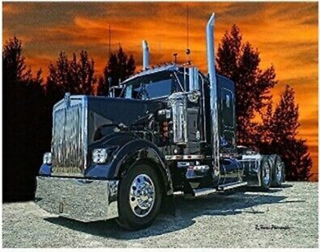 50x40 cm Malen nach zahlen Set mit Holzrahmen Lastwagen