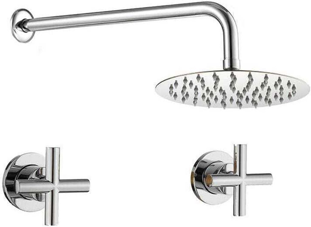 Unterputz-Zweigriff-Duscharmatur CARBINI chrom Duschkopf Ø 25cm