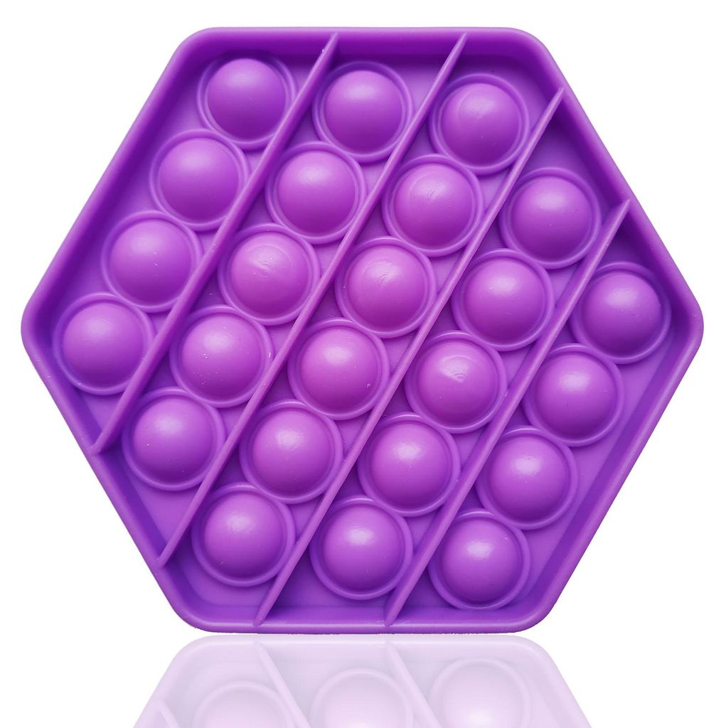 Fidget Toy Push Pop Bubble - Anti Stress Spielzeug - Sechseck Lila