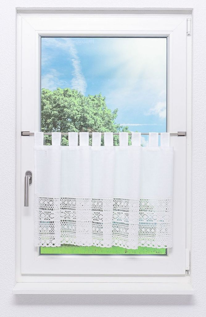 Lysel Scheibengardine Häkelmuster (Bx H) 140cm * 48cm weiß/rohweiß