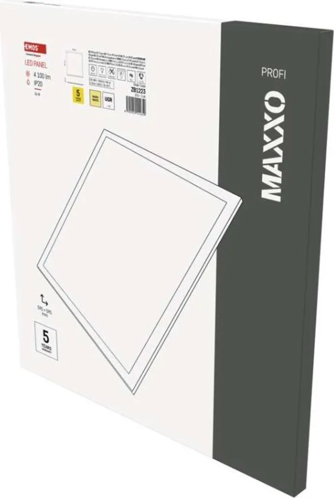Panneau LED 60x60 MAXXO 36W blanc chaud anti-éblouissement UGR pour les yeux