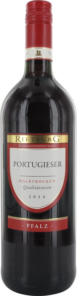 Rietburg Wappen Portugieser Rotwein QbA halbtrocken (1 l) Produktbild 