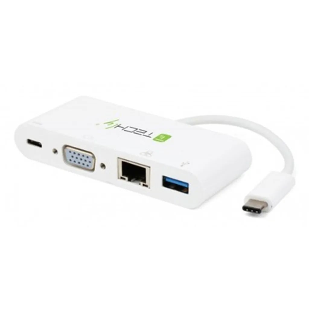 Techly IADAP-USB31-DOCK2 Techly USB 3.1 Type-C Adapter auf USB3.0/VGA/RJ45/TypC