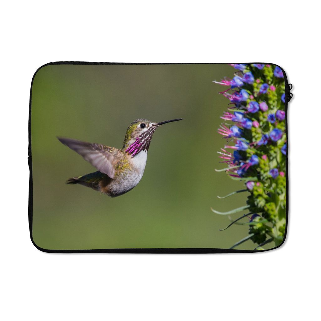 MuchoWow Laptop Hülle 13 Zoll Kolibri - Pflanze - Vogel Laptoptasche - Laptophülle - Sleeve - Rundumschutz