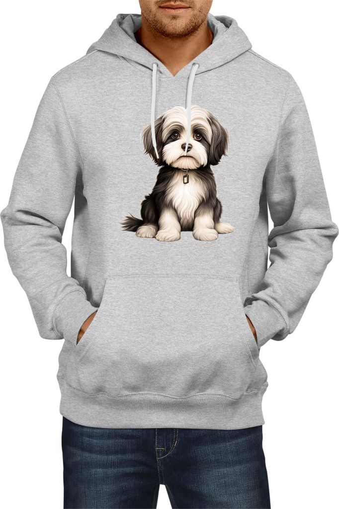 Herren Kapuzenpullover Dogs Breeds Havanese Dog Breed 006, Man L / Grau