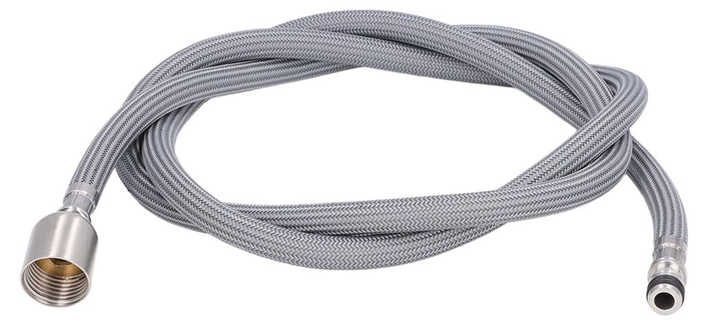 G1/2 1,5 m Ausziehbarer Wasserhahnschlauch, Nylongeflecht, PVC-flexibel, Ersatzschlauch für Küche und Bad