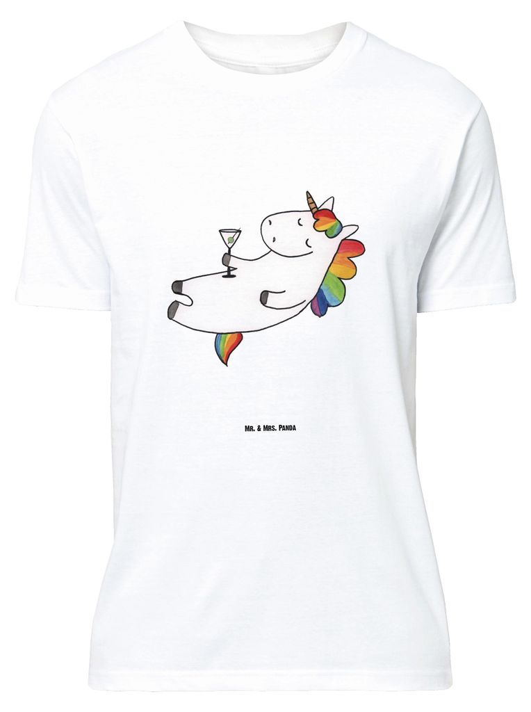 Mr. & Mrs. Panda Größe M T-Shirt Einhorn Cocktail - Weiß - Geschenk, Caipirinha, Spruch, Geburtstag, Shirt, Tshirt, Unicorn, Herren, Einhörner,...