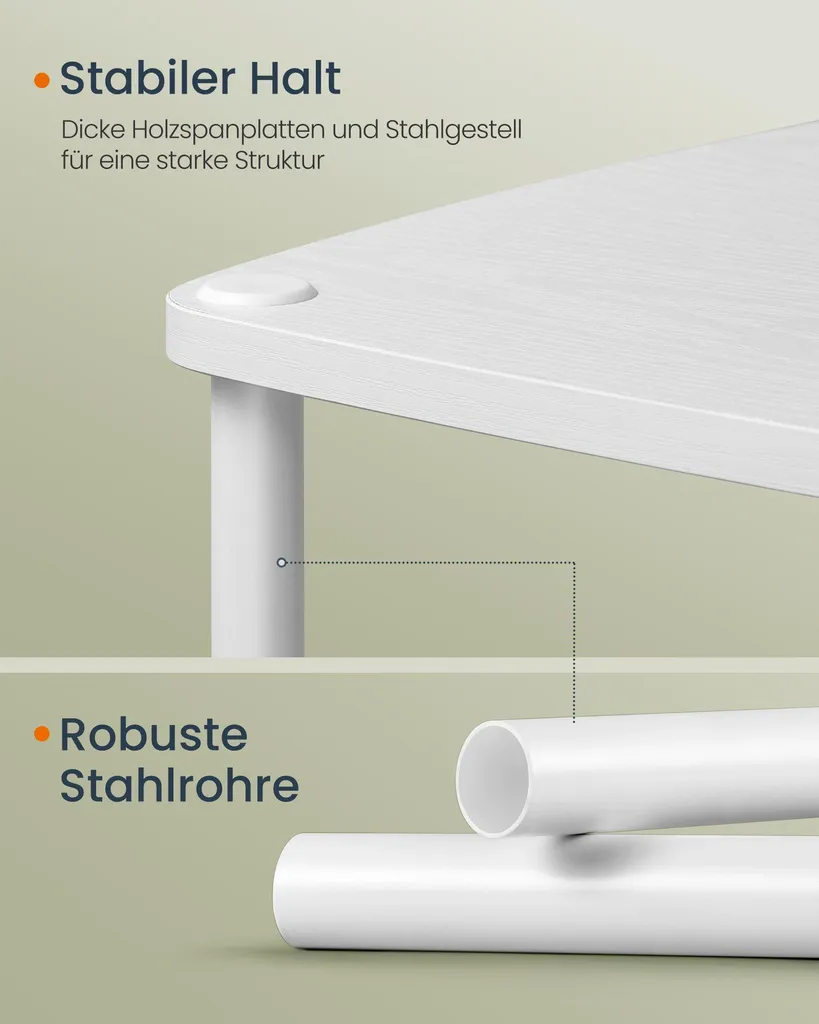 Table d'appoint compacte 3 niveaux blanc neige pour petit espace chic