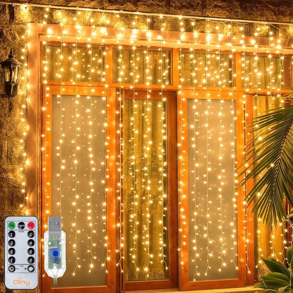 KRUMAD Tenda luminosa a LED 3x3m - 300 LED bianchi caldi Immagine del prodotto 
