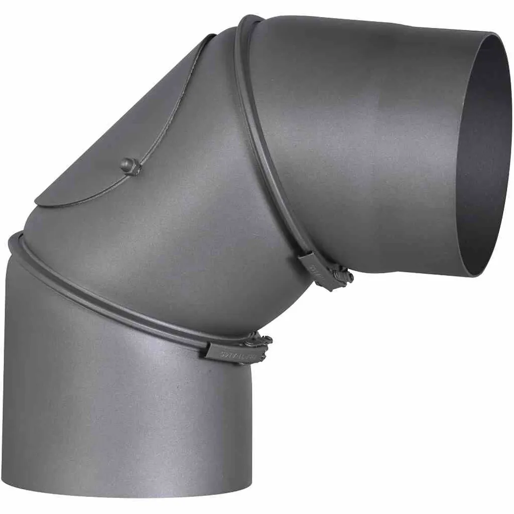 Coude de raccordement fumisterie Ø 150mm 90° avec trappe de visite