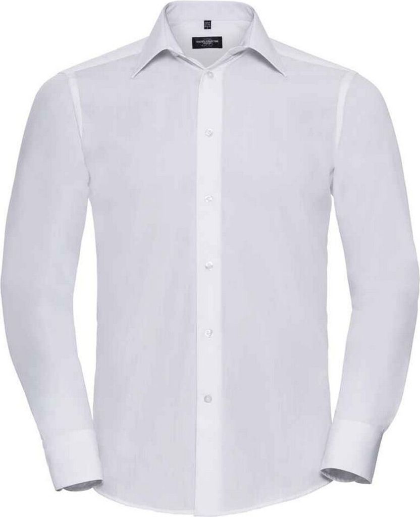 Russell Collection - Formelles Hemd für Herren Langärmlig PC5809 (S) (Weiß)