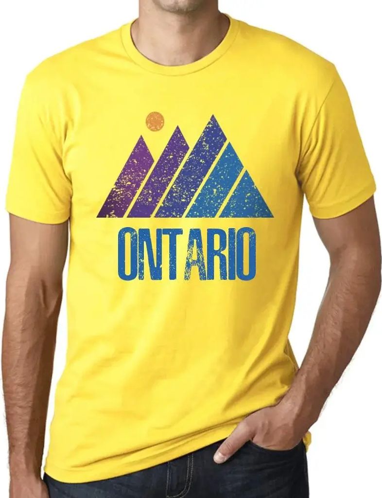 Herren Grafik T-Shirt Gebirge ontario – Mountain Ontario – Öko-Verantwortlich Vintage Jahrgang Kurzarm Lustige Druck Geburtstag Geschenk Mann