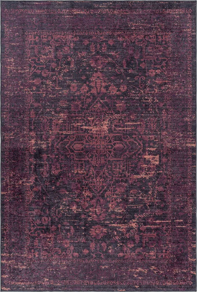 Grand tapis de salon rouge 140x200cm antidérapant style Fiesta Arty