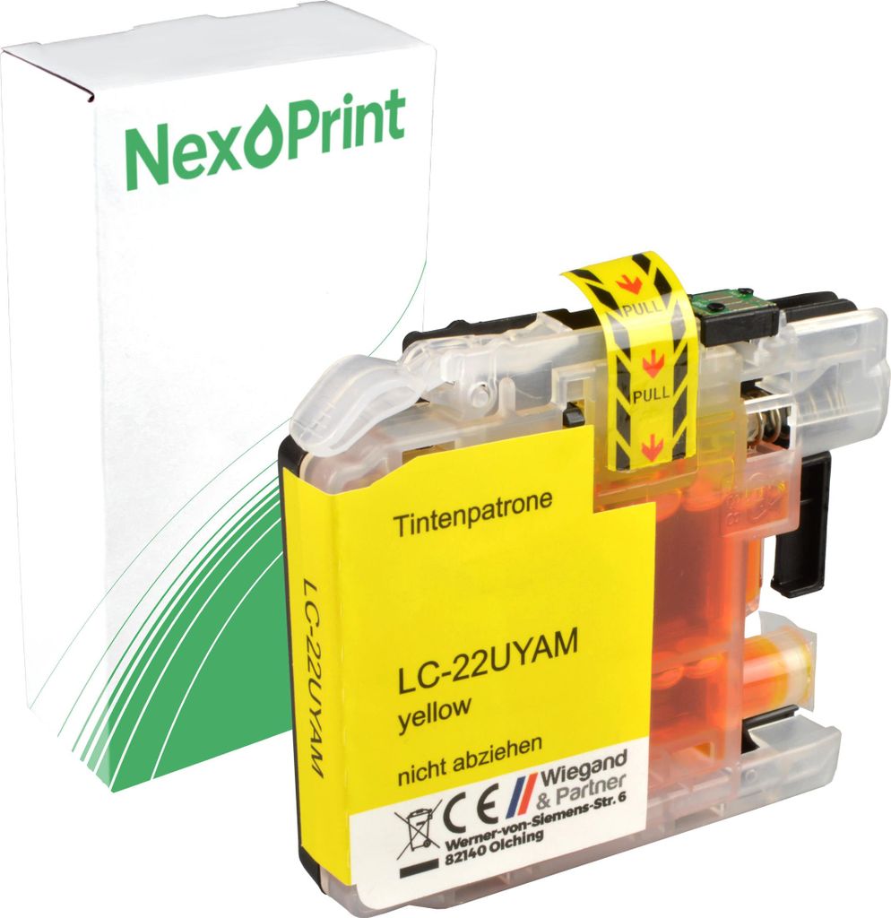 NexoPrint LC-22U Y yellow Druckerpatronen kompatibel zu Brother MFC-J3120DW MFC-J3520DW MFC-J3720DW DCP-J4120DW ca. 1300 Seiten