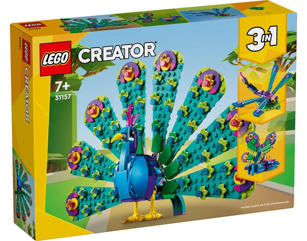 Décoration de Chambre Enfant LEGO Paon 31157, Activité Créative 3-en-1