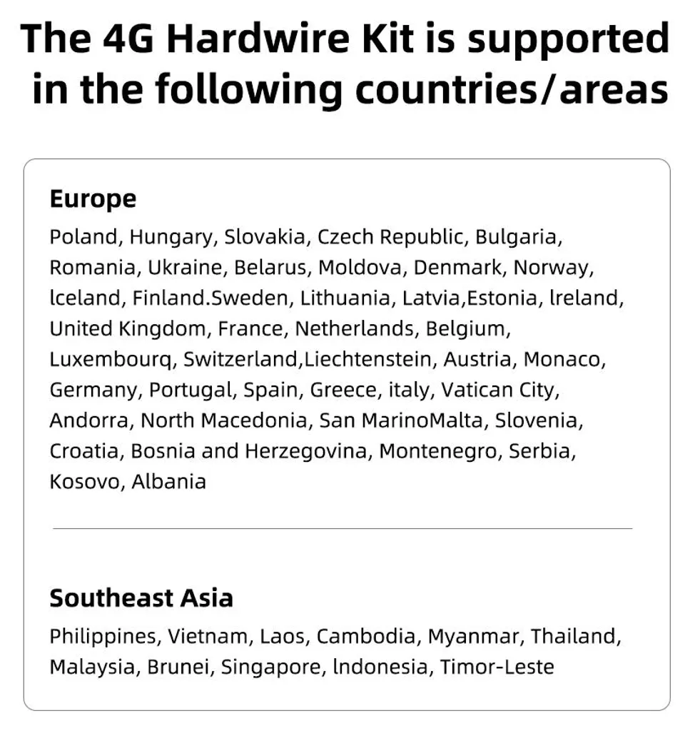 Kit Hardwire 4G UP04 pour dashcam - Connectivité LTE et mode parking