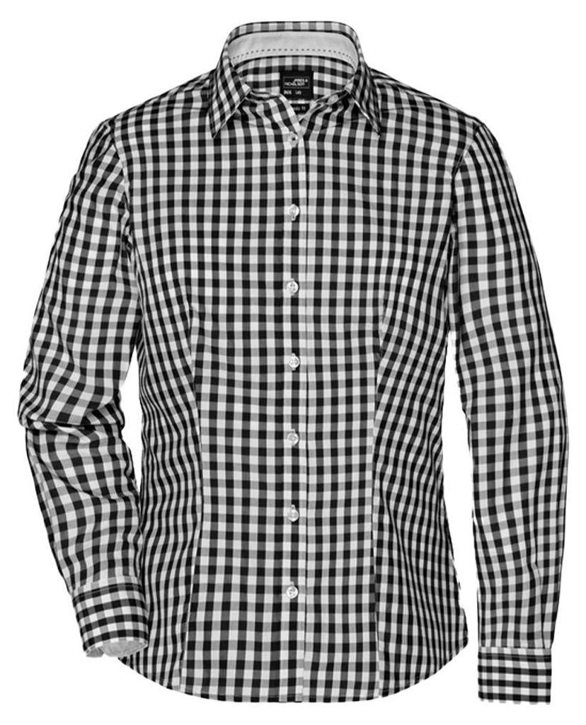 James and Nicholson - Bluse für Damen LT2456 (XL) (Schwarz/Weiß)