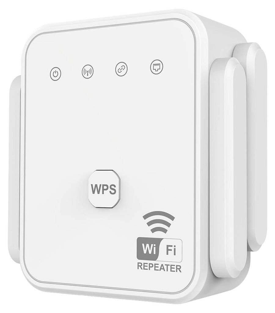 300 Mbit/s WLAN-Signalverstärker mit Hochleistungsantennen – Leistungsstarker Internet-Booster für das Homeoffice – Weiß – EU-Stecker