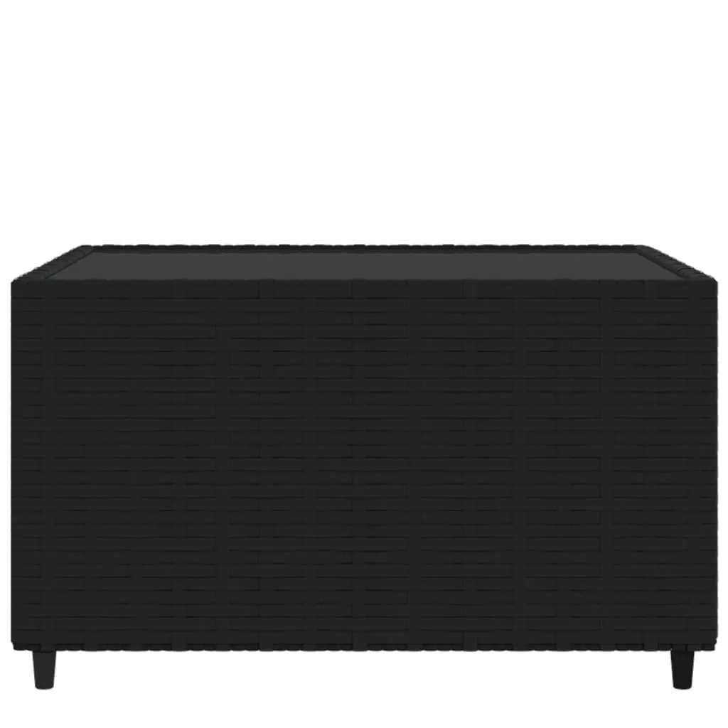 Table basse de jardin compacte et sans entretien en polyrotin noir